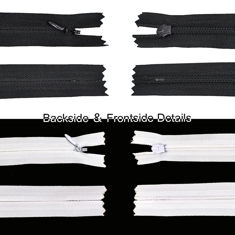 Renashed 50pcs 21.5 Inch Nylon Invisible Zippers Black White Mix for Tailor Sewer Sewing Craft Crafter's Special (Black&White) - Image 5